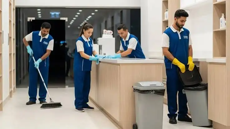 تنظيف مجمع تجاري وممرات
